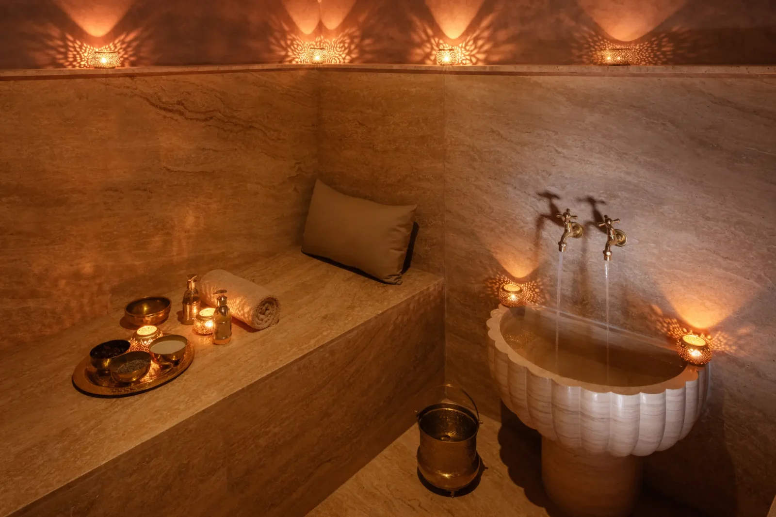 Cabine de massage premium à Marrakech - lumière douce